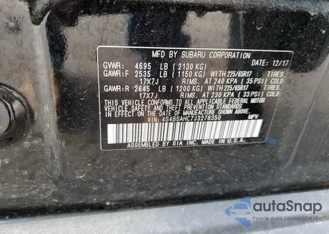 2018 Subaru Outback 2.5I Premium z USA, uszkodzony, nr VIN 4S4BSAHC7J3278350